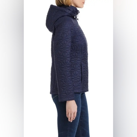 Kate Spade New York Flower Quilted Jacket Planetary Navy Womens Size XL NWT - Picture 3 of 16